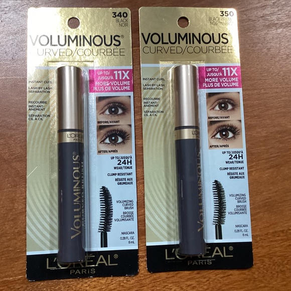 Loreal Paris Voluminous Curved 340 Black/350 Black Brown NEW 0.28 fl oz - Picture 2 of 10
